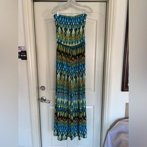 Strapless jumpsuit NWT multicolor